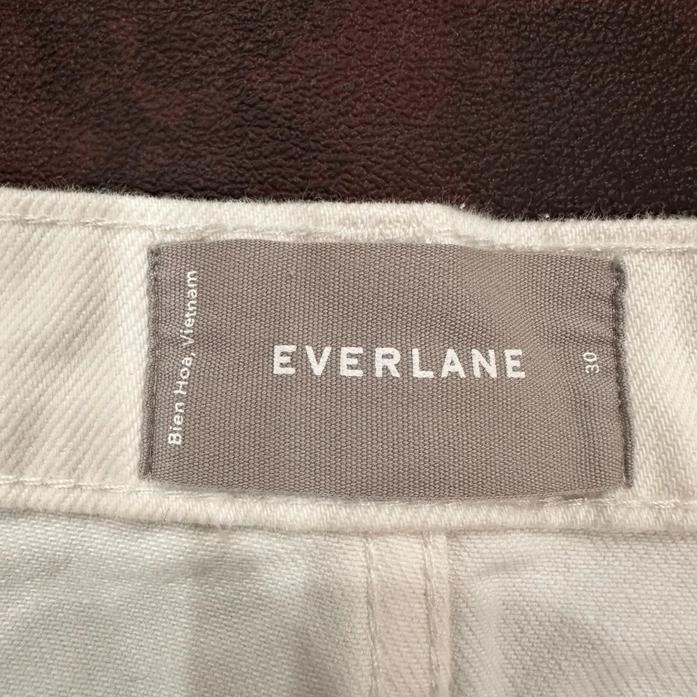 Everlane White Denim Mini Skirt High Waisted 100% Cotton Size 30